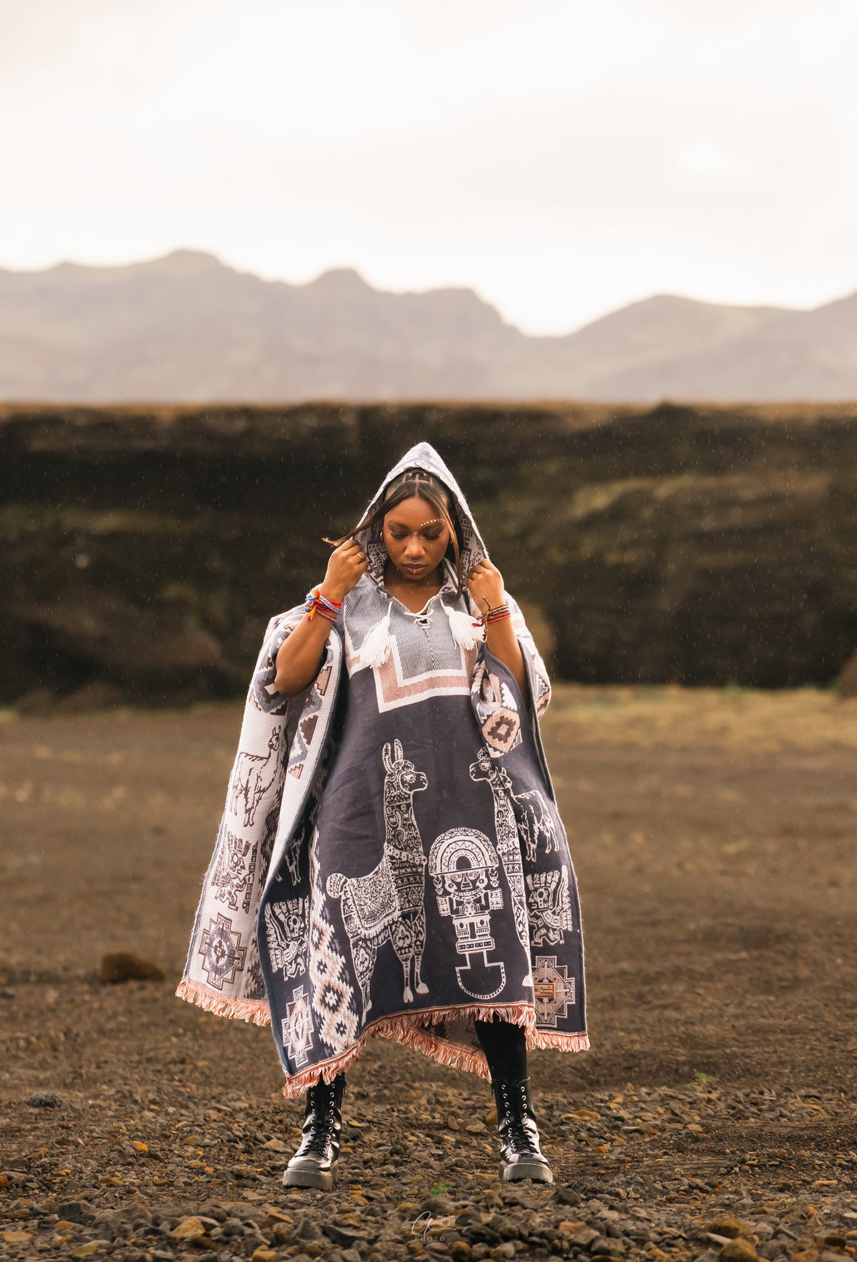 Long Alpaca Poncho UNISEX