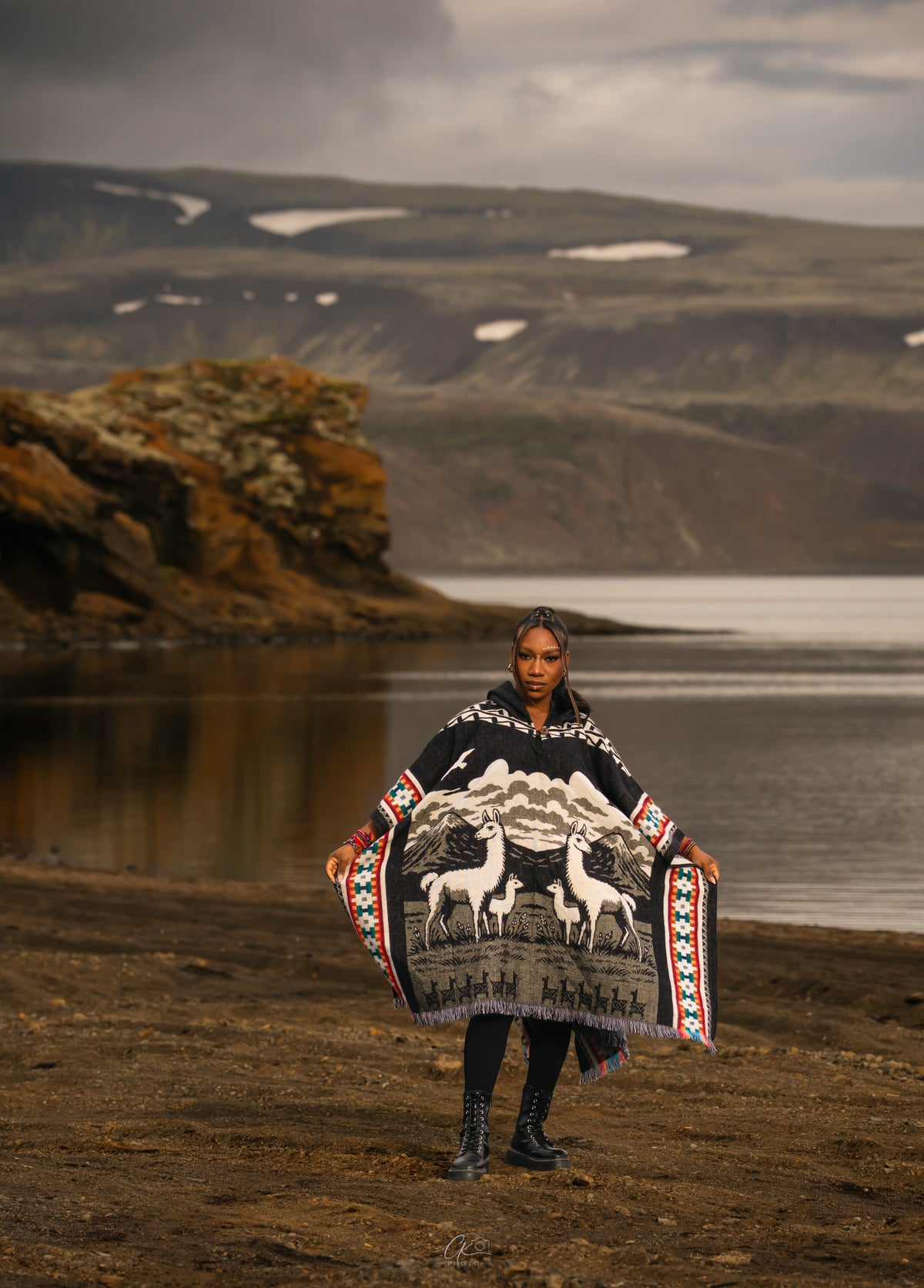 Long Alpaca Poncho UNISEX