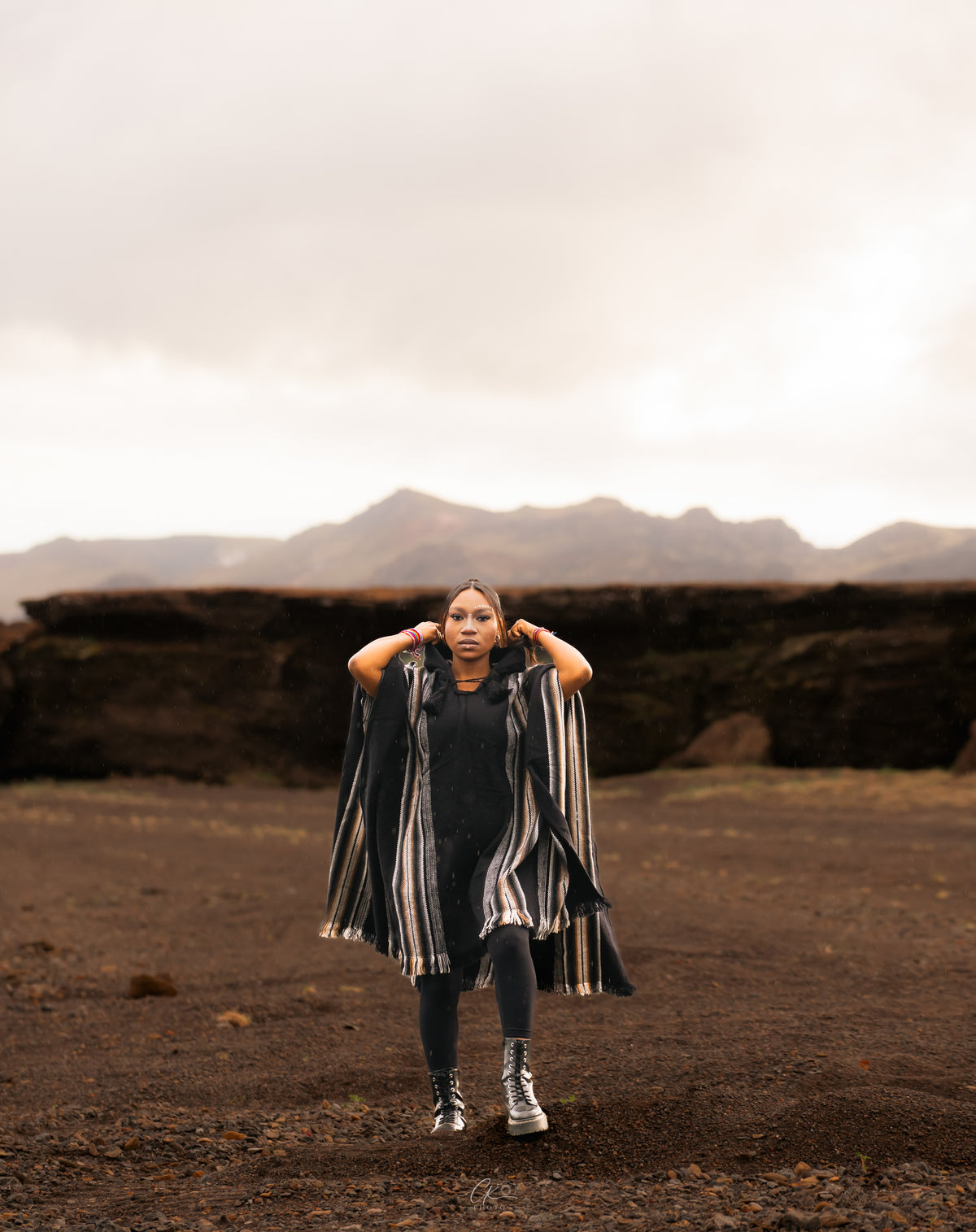 Long Alpaca Poncho UNISEX